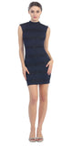 Sexy Short Sheath Cocktail Dress Black Navy Metallic ITY