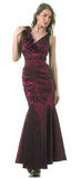 Mermaid Gown Burgundy Dress Long Satin Flower Strap Flaired Skirt