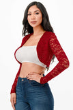 La Scala 11623 Long Sleeve Lace Jacket - RED