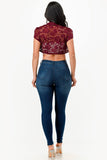 La Scala 11630 Crochet Lace Cropped Shrug