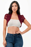La Scala 11630 Crochet Lace Cropped Shrug