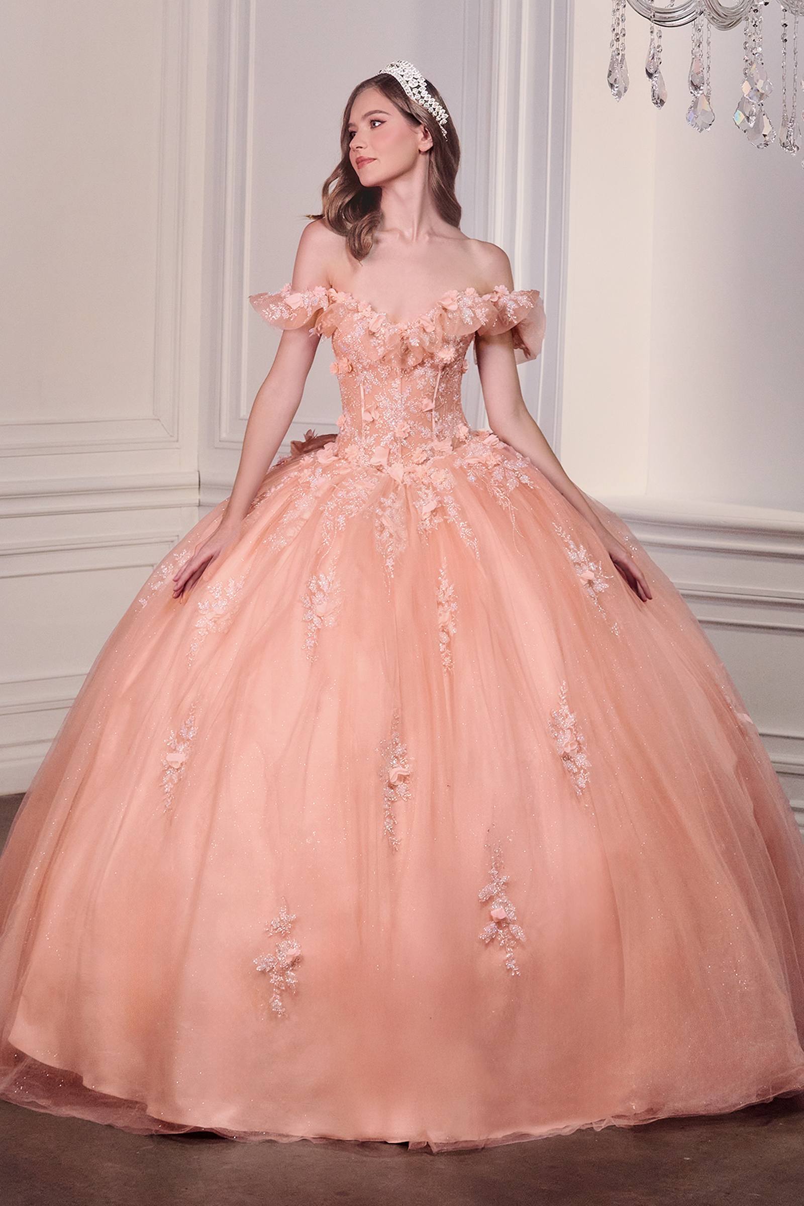 Ladivine 15731 Off the Shoulder Quinceanera A-Line Ball Gown