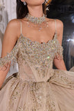 Ladivine 15748 Cold Off the Shoulder Layered Quinceanera Poofy Ball Gown with Bow