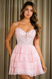 Amelia Couture 2062s Short A-Line Dress Tiered Skirt Sweetheart Bodice