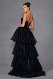 Juliet JT2488S Strapless Corset Bodice High Low Dress Removable Skirt