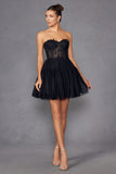 Juliet JT2488S Strapless Corset Bodice High Low Dress Removable Skirt