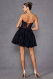 Juliet JT2488S Strapless Corset Bodice High Low Dress Removable Skirt