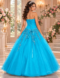 Juliet 301 Poofy Quinceanera Tulle Dress A-Line Strapless Beading