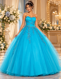 Juliet 301 Poofy Quinceanera Tulle Dress A-Line Strapless Beading