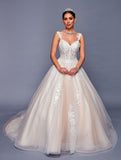 Deklaire Bridal 482 Floor Length A-Line Poofy Wedding Gown