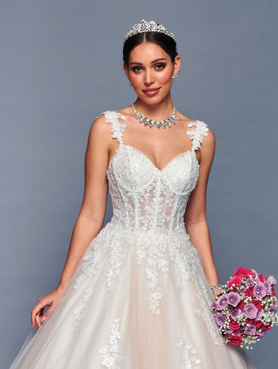Deklaire Bridal 482 Floor Length A-Line Poofy Wedding Gown