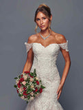 Deklaire Bridal 495 Off the Shoulder Trumpet Wedding Gown