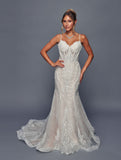 Deklaire Bridal 499 Fitted Trumpet Skirt Wedding Gown Court Train