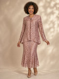 Hosanna 5015 Plus Size 3 Piece Set Length Dress Lace