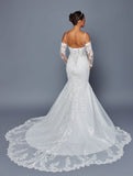 Deklaire Bridal 502 Trumpet Wedding Gown with Removable Long Sleeves