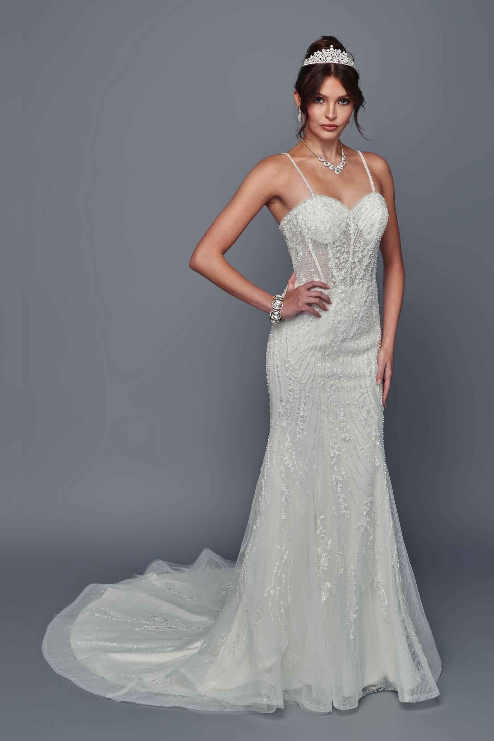 Deklaire Bridal 511 Removable Straps Sweetheart Neck Mermaid Wedding Dress