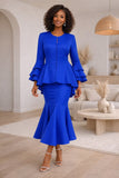 Hosanna 5167 Modest Outfit 3-Piece Set Tea Length Dress