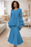 Hosanna 5167 Modest Outfit 3-Piece Set Tea Length Dress