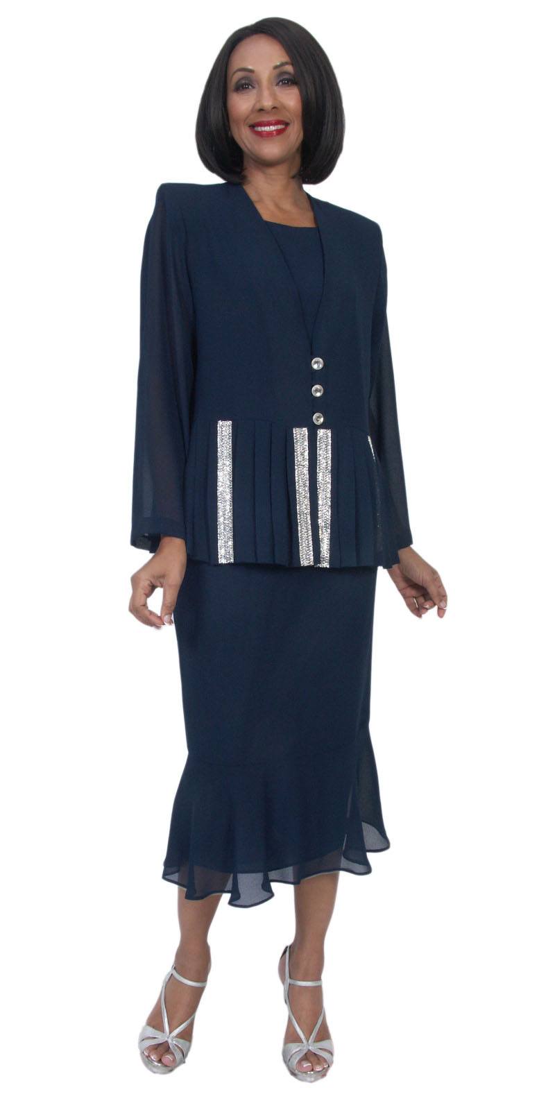 Hosanna 5267 Plus Size 3 Piece Set Black Ankle Length Dress