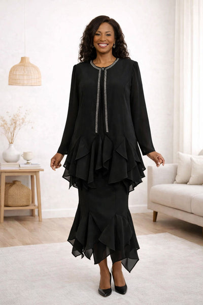Hosanna Design 5506 Modest 3-Piece Tea Length Dress Set