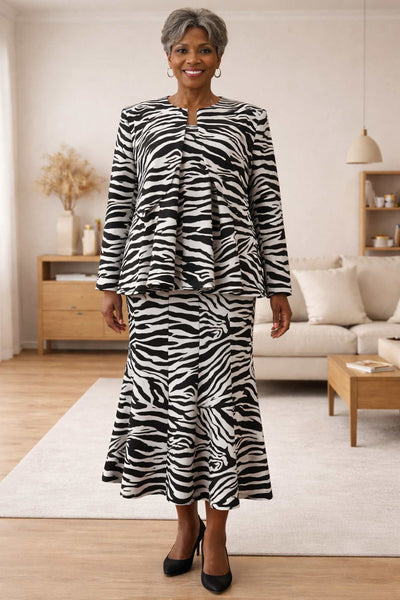 Hosanna 5510 Plus Size 3-Piece Modest Tea Length Dress Set