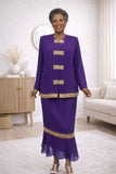 Hosanna 5515 Plus Size 3-Piece Set Tea Length Dress
