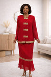 Hosanna 5515 Plus Size 3-Piece Set Tea Length Dress