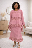 Hosanna Design 5517 Modest 3-Piece Tea Length Dress Set