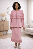 Hosanna 5518 Plus Size 3-Piece Modest Tea Length Dress Set