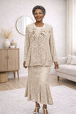 Hosanna Design 5520 Modest 3-Piece Tea Length Dress Set