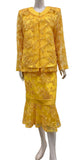 Hosanna Design 5528 Modest 3-Piece Set Dress Floral Embroidered Tea Length