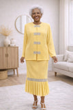 Hosanna 5531 Plus Size 3-Piece Set Tea Length Dress
