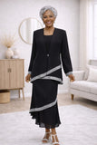 Hosanna 5532 Plus Size 3-Piece Set Tea Length Dress Outfit