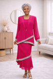 Hosanna 5532 Plus Size 3-Piece Set Tea Length Dress Outfit