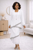 Hosanna 5532 Plus Size 3-Piece Set Tea Length Dress Outfit