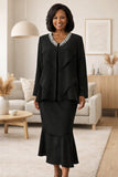 Hosanna 5540 Plus Size Outfit 3-Piece Set Tea Length Dress