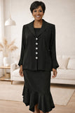 Hosanna Design 5545 Modest 3-Piece Set Tea Length Chiffon Dress