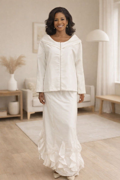 Hosanna Design 5547 Modest Outfit 3-Piece Set Tea Length Dress