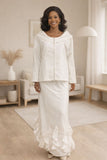 Hosanna Design 5547 Modest Outfit 3-Piece Set Tea Length Dress