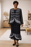 Hosanna 5551 Modest Outfit 3-Piece Set Tea Length Dress