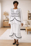 Hosanna 5551 Modest Outfit 3-Piece Set Tea Length Dress