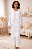 Hosanna Design 5552 Modest Outfit 3-Piece Set Tea Length Dress