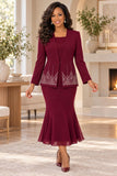 Hosanna 5556 – Women's Elegant 3-Piece Embellished Jacket, Top & Skirt Set