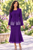 Hosanna 5556 – Women's Elegant 3-Piece Embellished Jacket, Top & Skirt Set