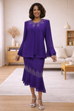 Hosanna 5583 Modest 3-Piece Set Ankle Length Dress