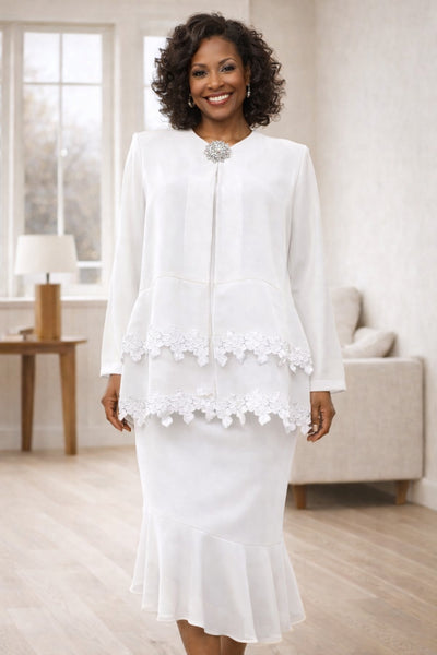 Hosanna 5601 Modest 3-Piece Set Ankle Length Chiffon Dress