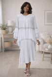 CLEARANCE - Hosanna 5604 Plus Size 3 Piece Set White Dress (Size 5XL)