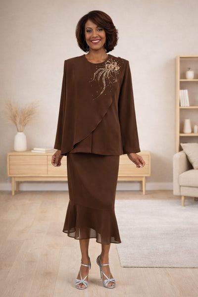 Hosanna 5605 Modest 3-Piece Set Ankle Length Dress