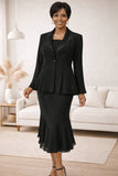 Hosanna 5606 Modest Outfit 3-Piece Outfit Tea Length Dress