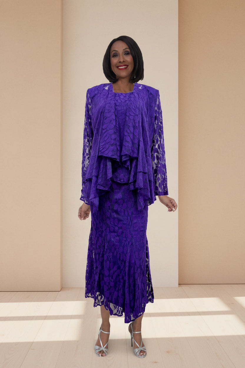 Hosanna 5608 Modest 3-Piece Set Ankle Length Dress